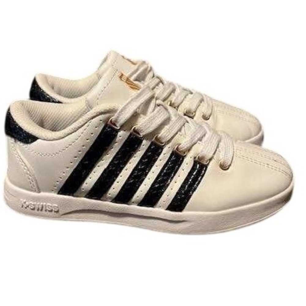 K-Swiss Classic VN Black‎ Stripe White Sneakers Shoes Kid's